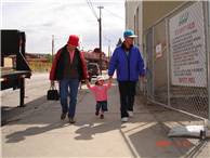 Walking with Grandmom and grandpapa